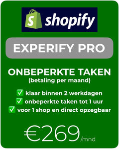 Experify Shopify taken - 1 maand onbeperkt