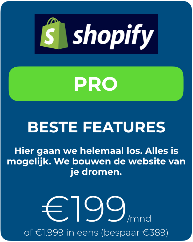Experify Shopify webshop - PRO